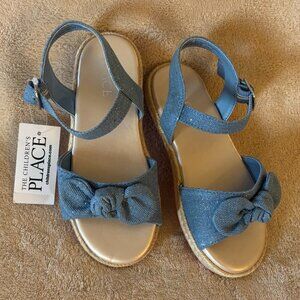 THE CHILDREN"S PLACE Glitter Espadrilles Size 10 Toddler in color Blue Denim